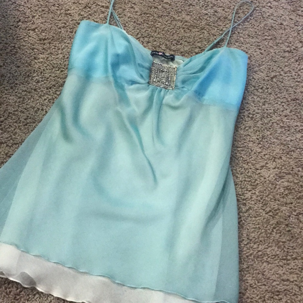 Love Squared Blue and White Tank Top